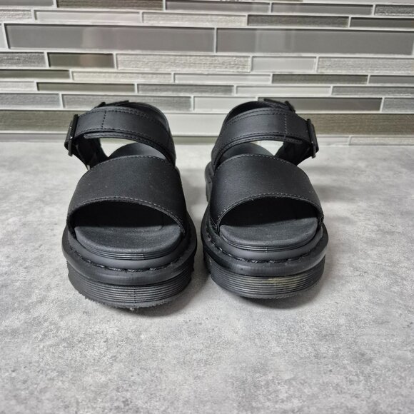 6 Dr. Martens Voss Hydro Black Air Wair Platform Sandals - Picture 3 of 13